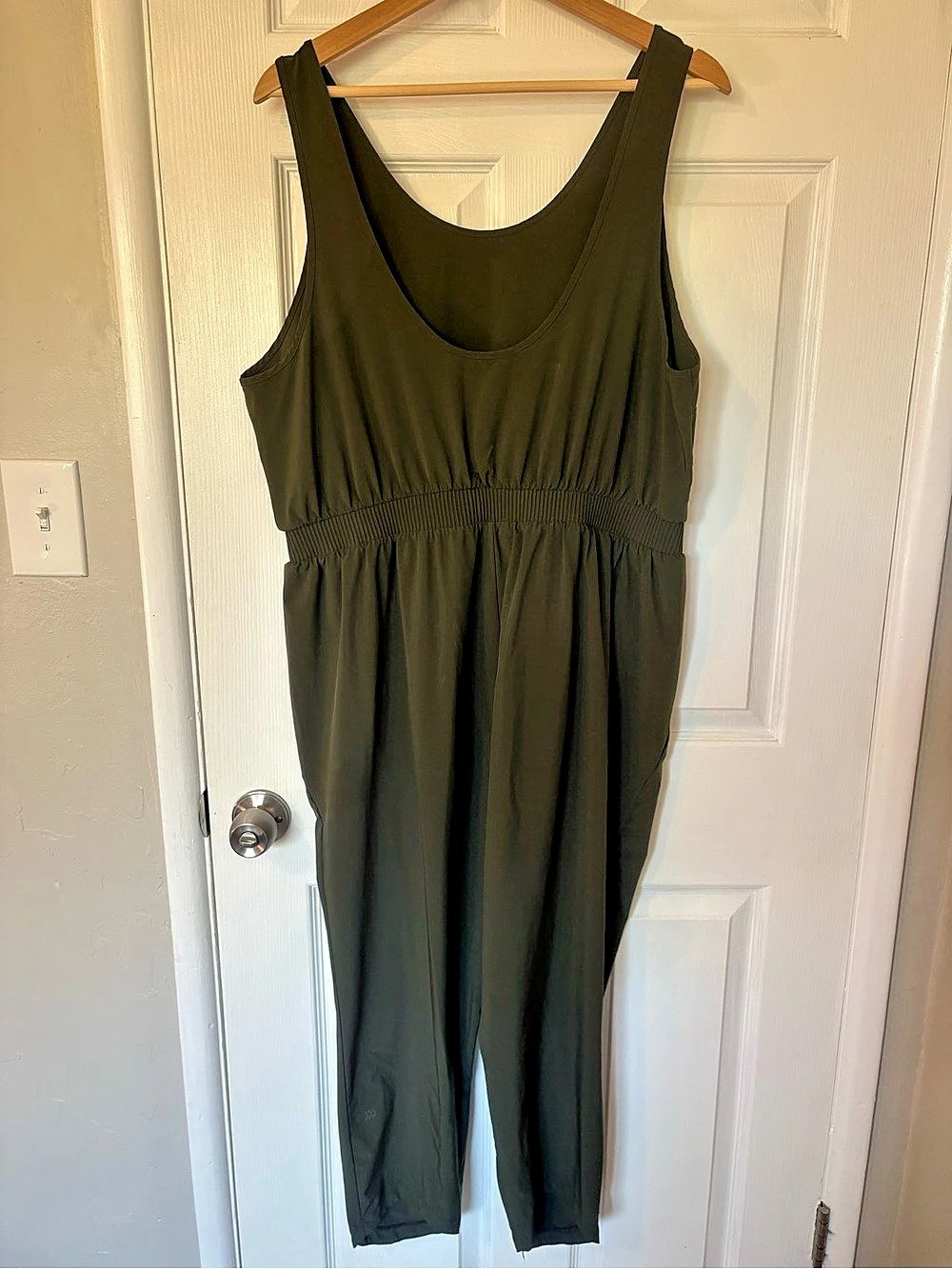 all in motion Olive Sleeveless Jumpsuit Size XXL
